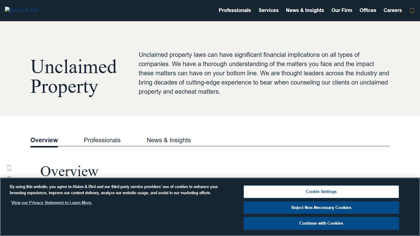 Unclaimed Property Lawyers | Alston & Bird